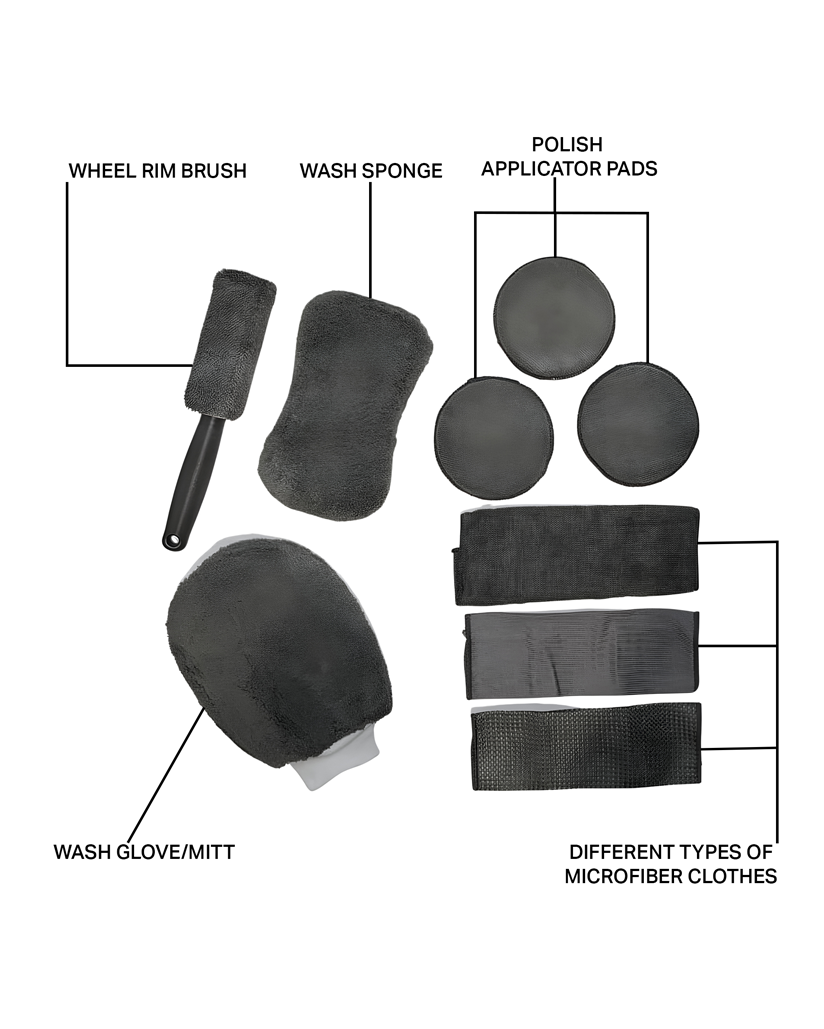 Car Wash Cleaning Microfiber 9PCS Kit