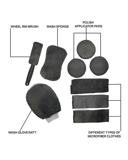Car Wash Cleaning Microfiber 9PCS Kit